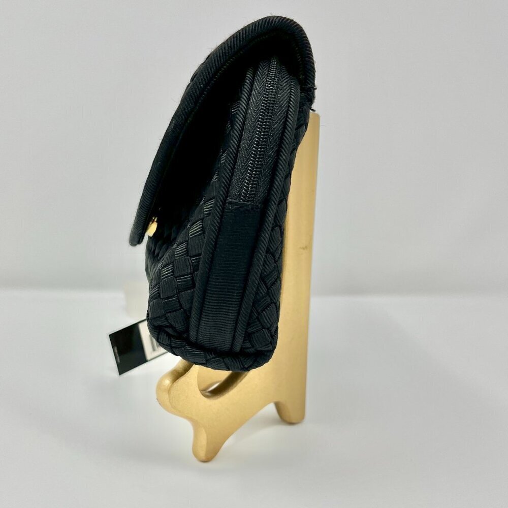 Sharif  Americana by Sharif  Elegant Black Woven Clutch with Tassel Pull - Picture 5 of 9